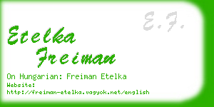 etelka freiman business card
